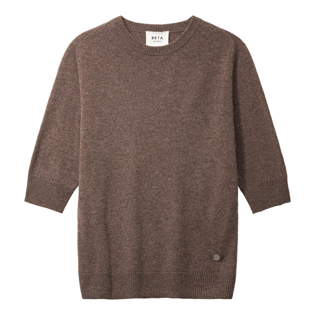 Beta Studios Anna Lady Sleeve Cashmere Tops Walnut