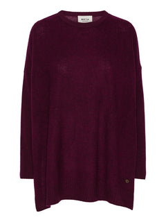 Berta Oversize O-neck top - Egg Plant