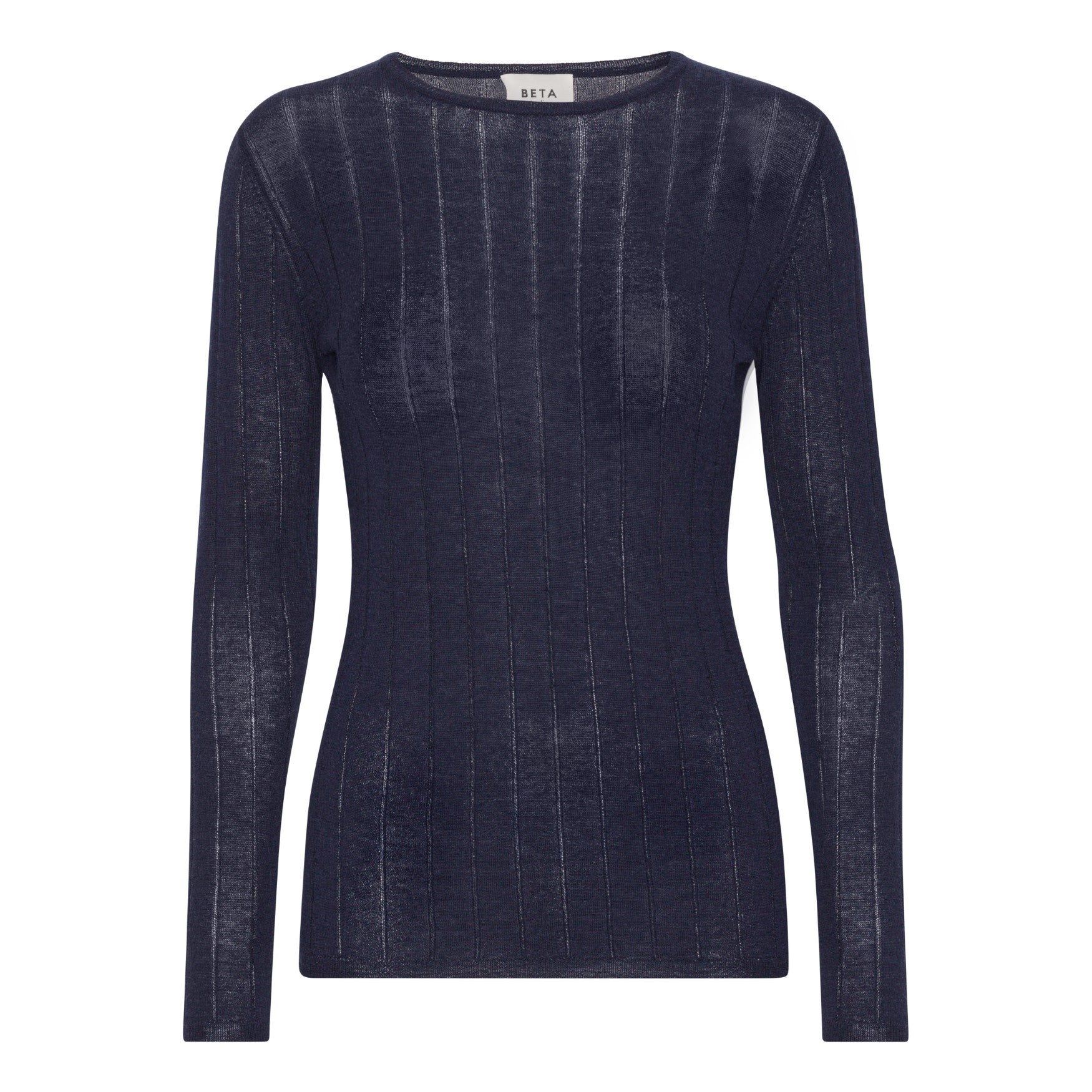 Beta Studios Cala Long Sleeve Tee Cashmere/Silk Silk/CashmereTops Navy