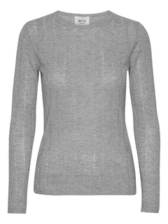 Cala Long Sleeve Tee Cashmere/Silk - Grey Melange