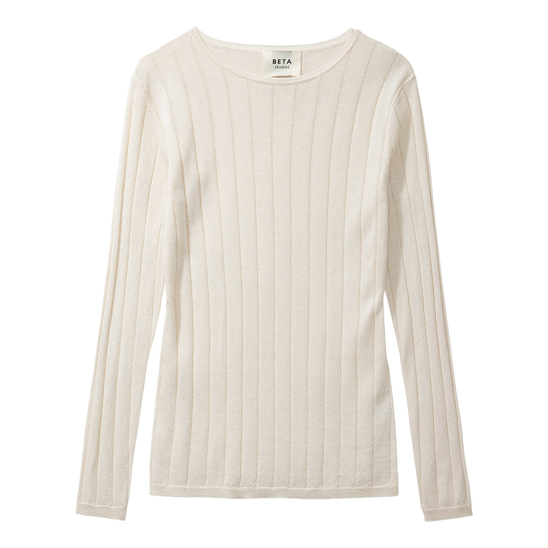 Beta Studios Cala Long Sleeve Tee Cashmere/Silk Silk/CashmereTops Milk