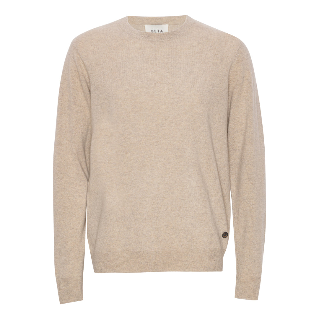 Beta Studios Carl O-neck cashmere Cashmere Tops Sand Melange