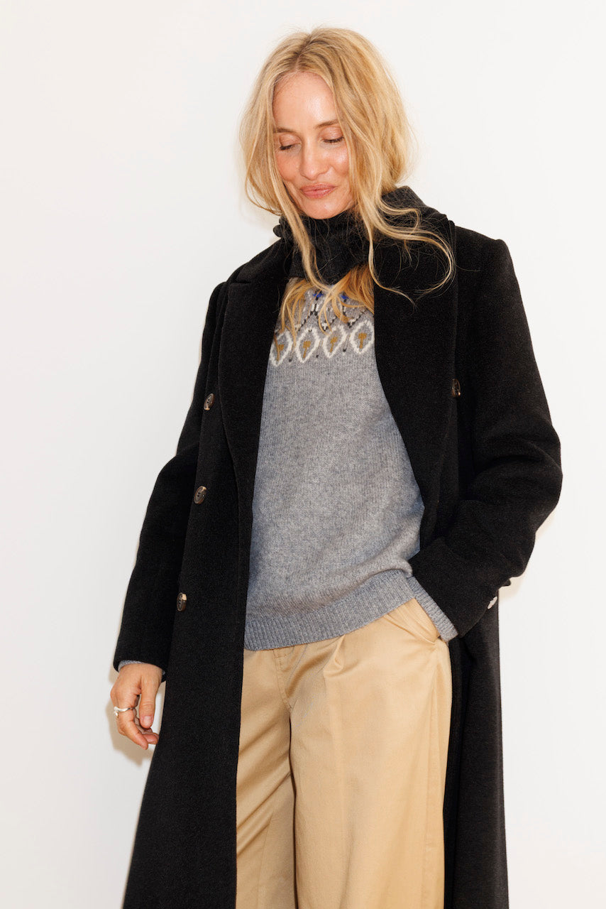 Beta Studios Jada Coat Coat Dark Grey Melange