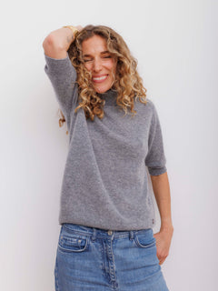 Jamaica Lady Sleeve High Neck - Grey Melange