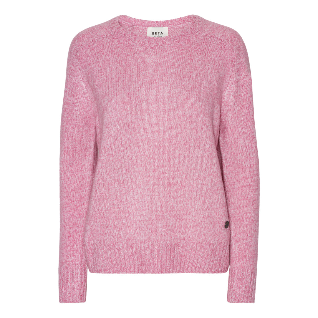 Beta Studios Jara O-Neck Cashmere/Silk Top Pink Melange
