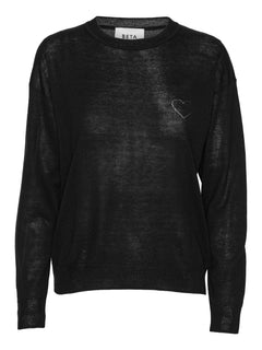 Kamille Heart Long Sleeve - Black