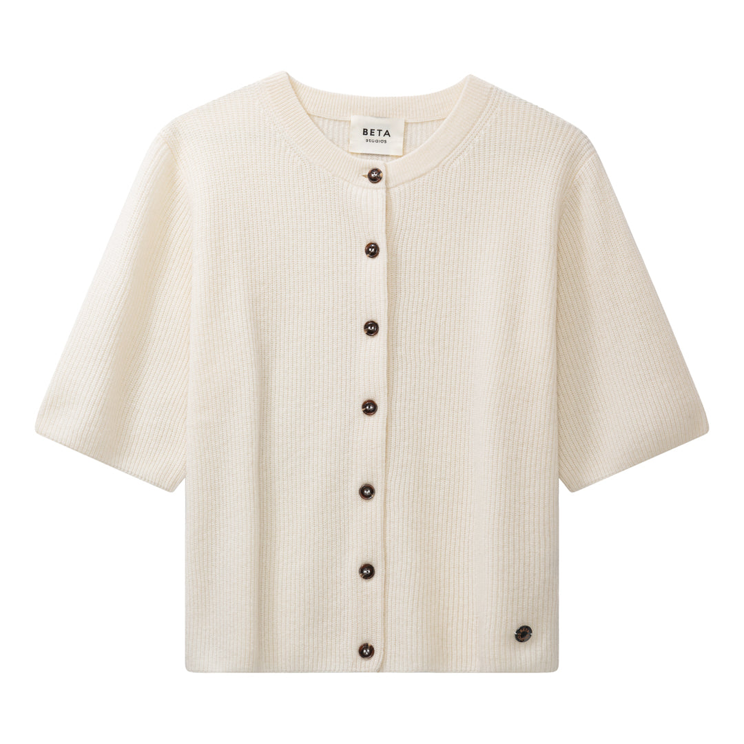 Beta Studios Karla Lady Sl Cardigan Cashmere Cardigan Almost White