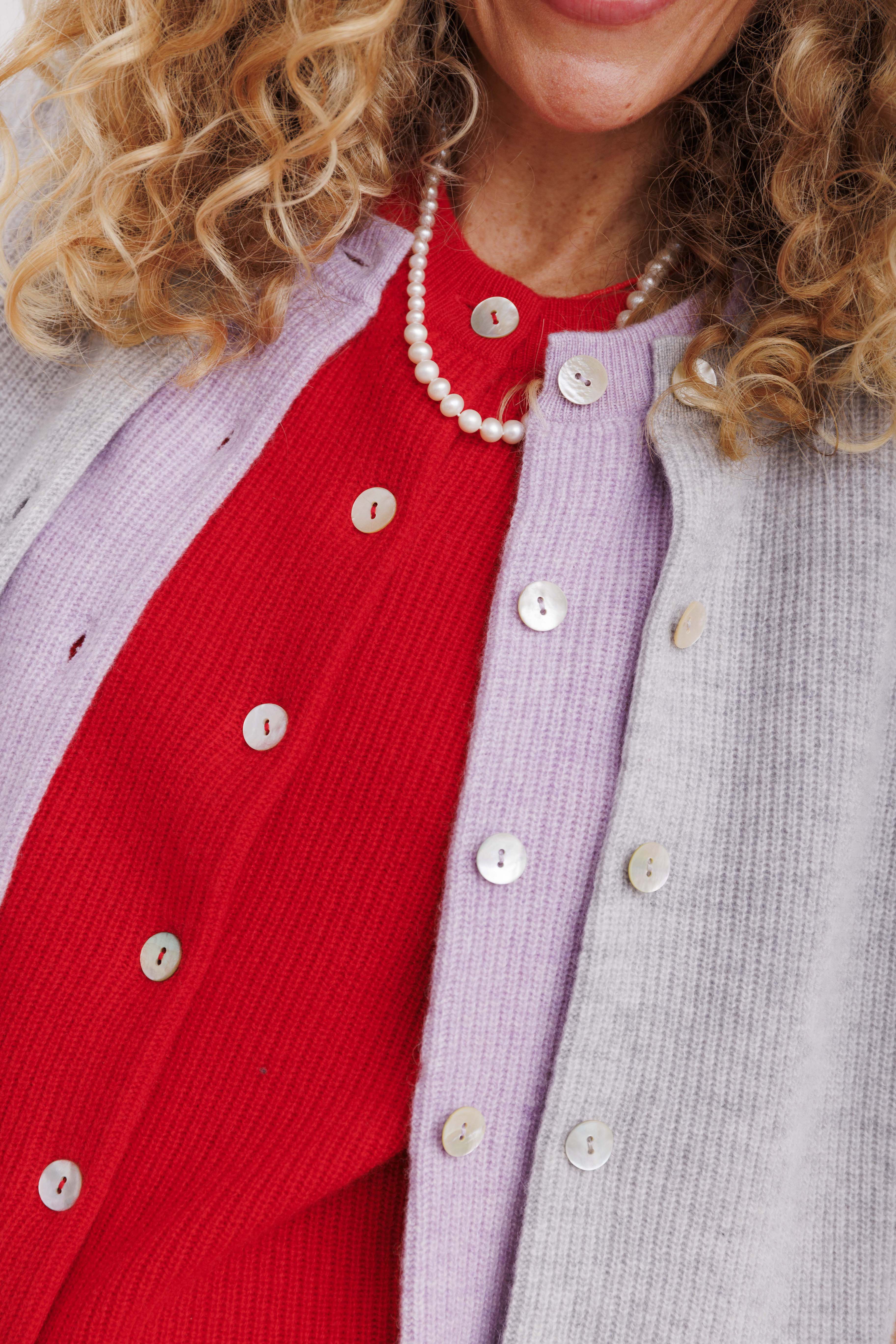 Beta Studios Karla Lady Sl Cardigan Cashmere Cardigan Light Grey Melange