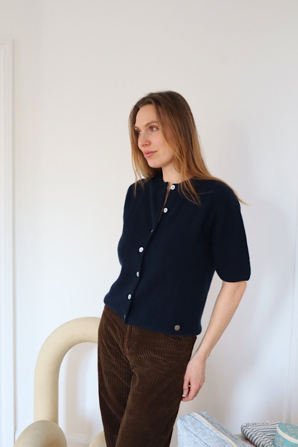 Beta Studios Karla Lady Sl Cardigan Cashmere Cardigan Navy