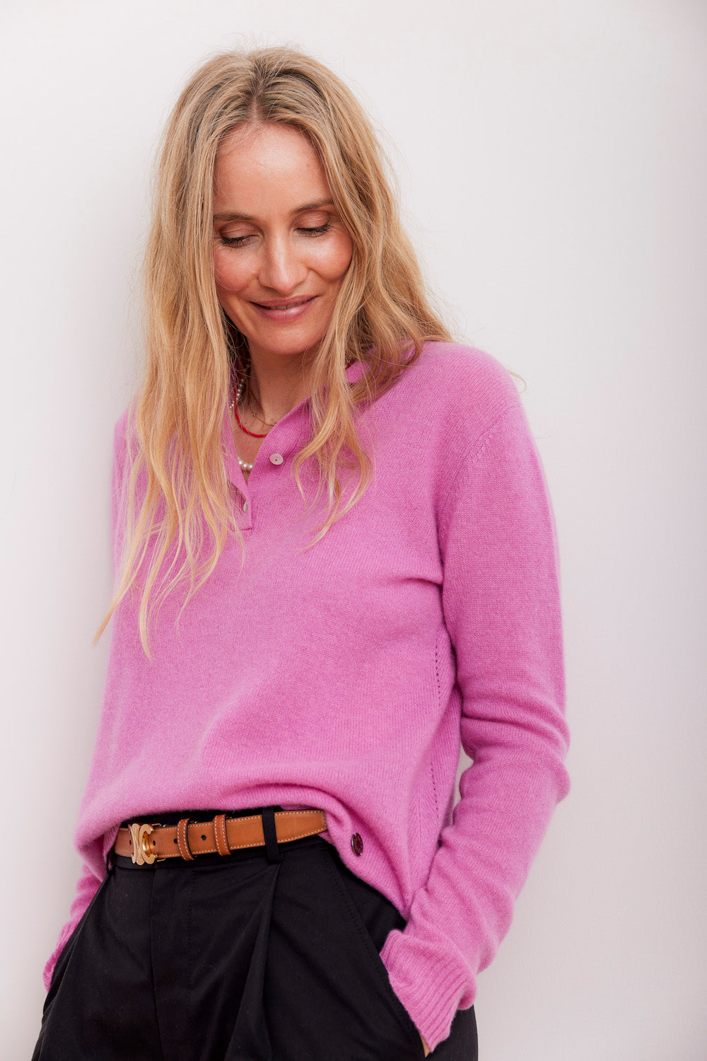 Beta Studios Kassandra Polo Cashmere Tops Violet