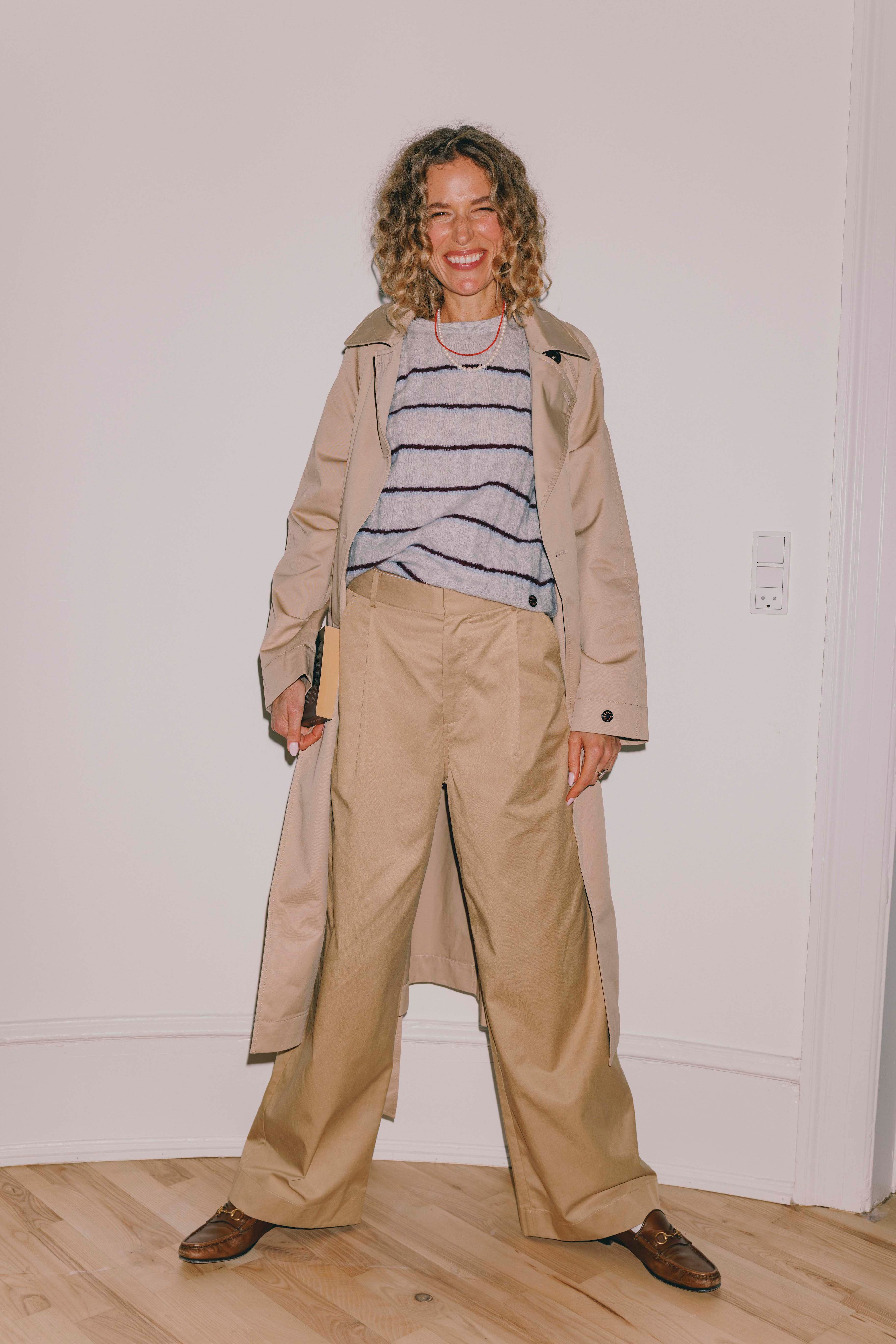 Beta Studios Kaya Stripe Lady Sleeve Cashmere Tops Light Grey Melange/Powder Blue/Eggplant