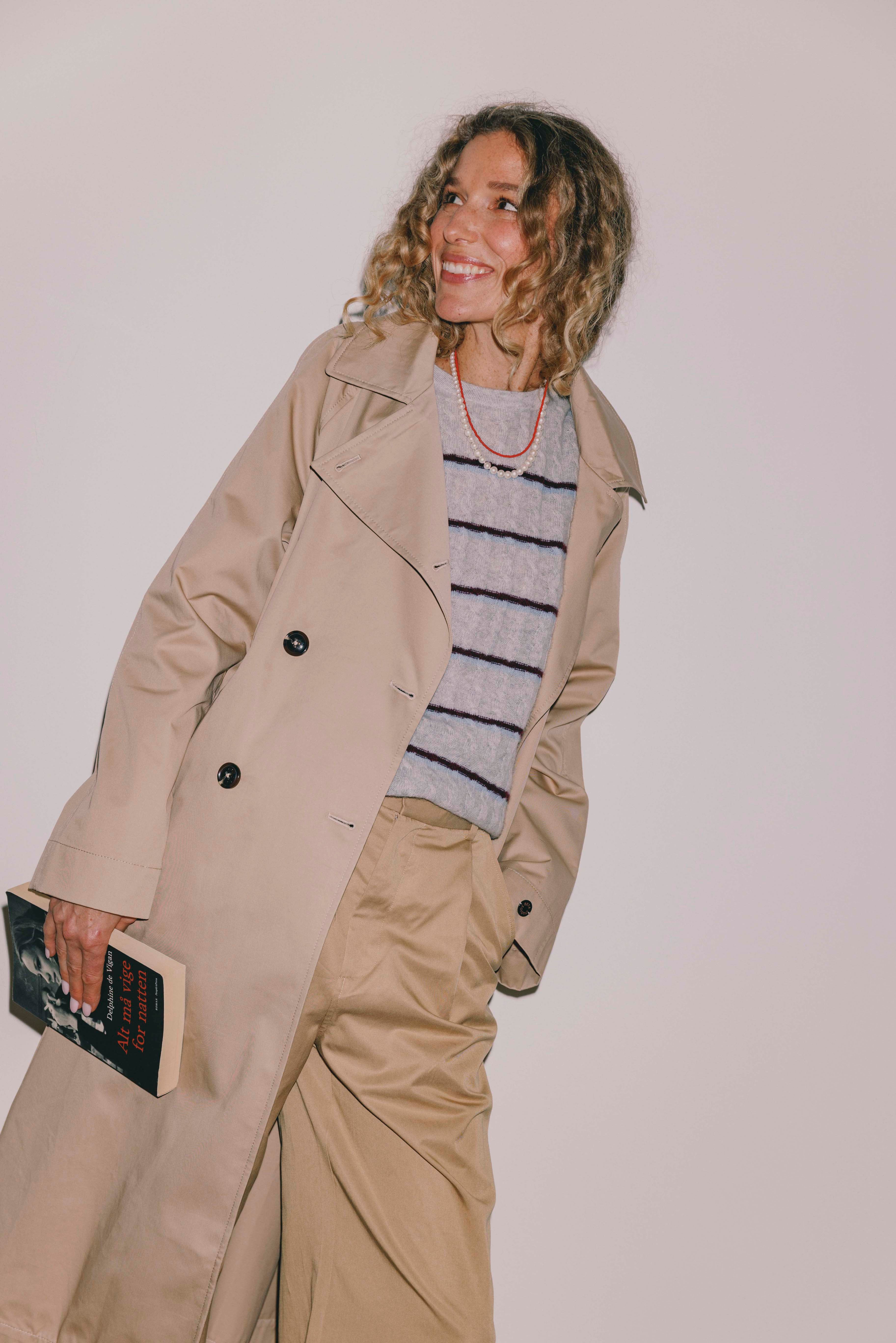 Beta Studios Kaya Stripe Lady Sleeve Cashmere Tops Light Grey Melange/Powder Blue/Eggplant