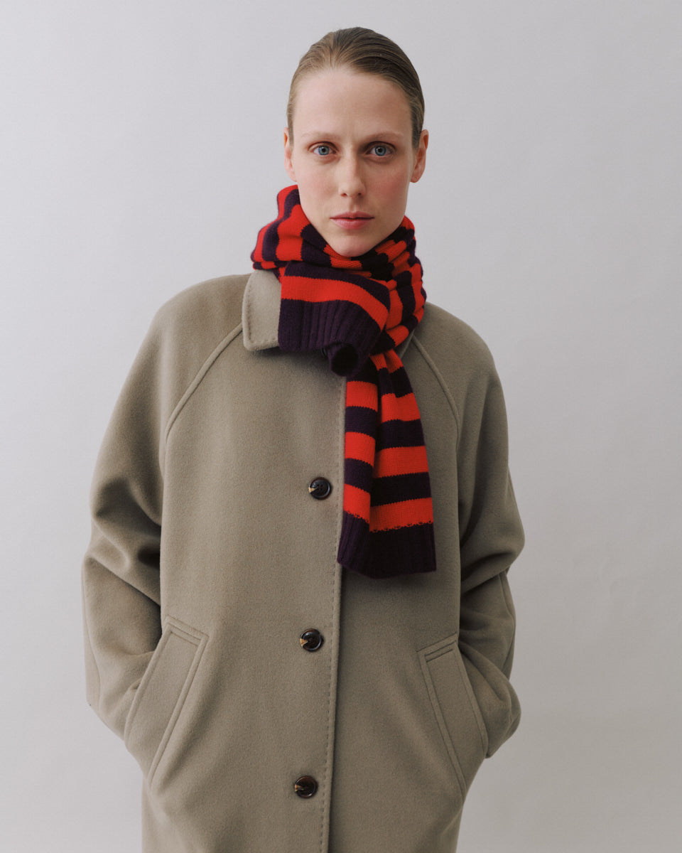 Beta Studios Lareen Striped Scarf Uld/Cashmere accessories Grey Melange/Limelight