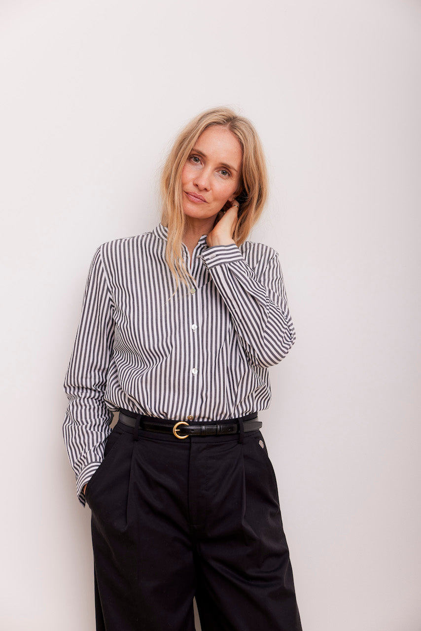 Beta Studios Laurel Striped Shirt Shirt Black/White