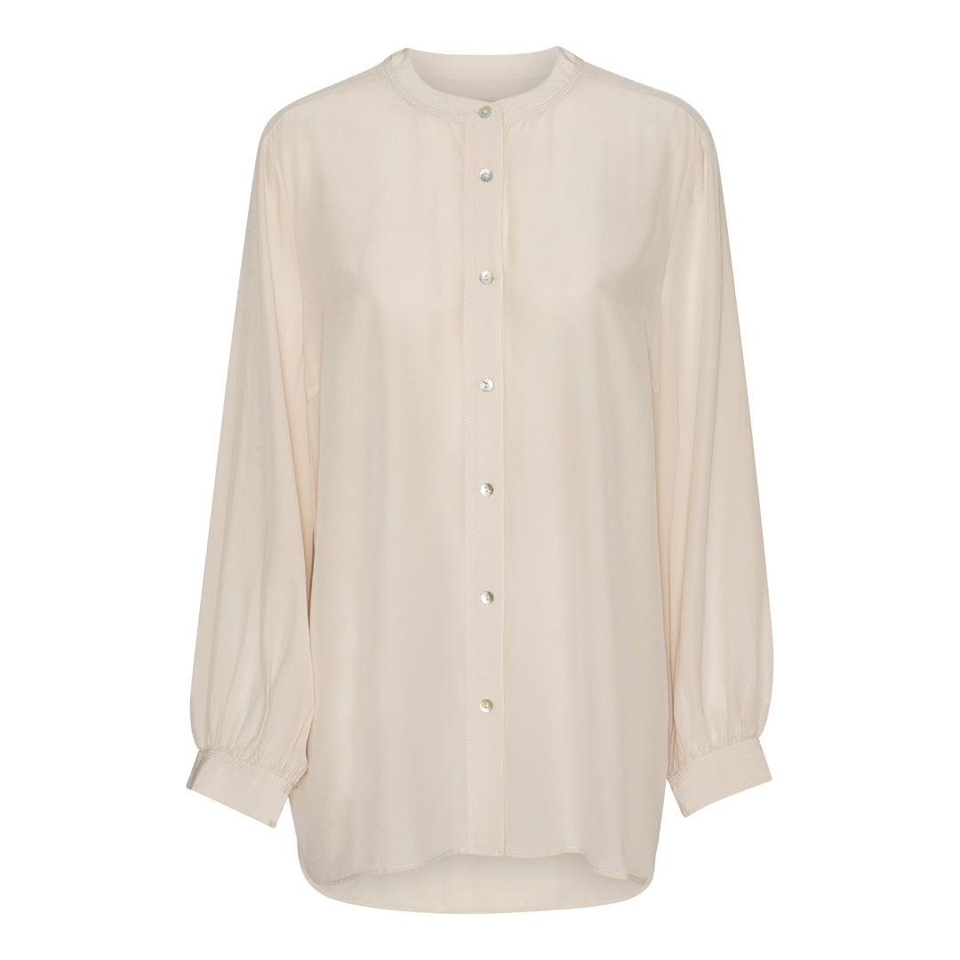 Beta Studios Linka Silk Shirt Shirt Oyster Grey