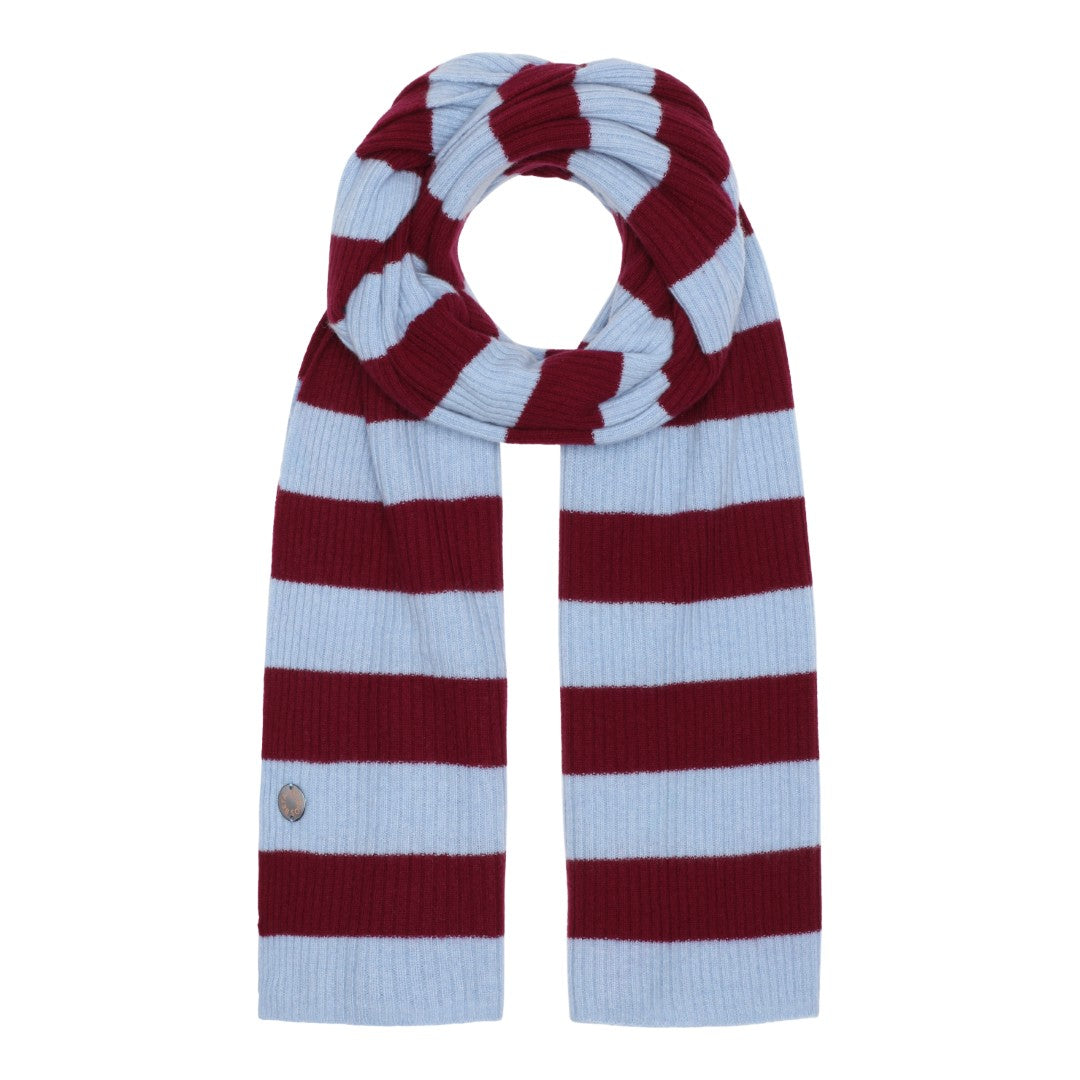 Beta Studios Madeleine Striped Scarf Accessories Cashmere Cerulean Blue/Pomegranate