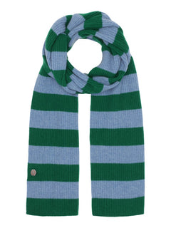 Madeleine Striped Scarf - Fir Green/Turtle Dove Blue