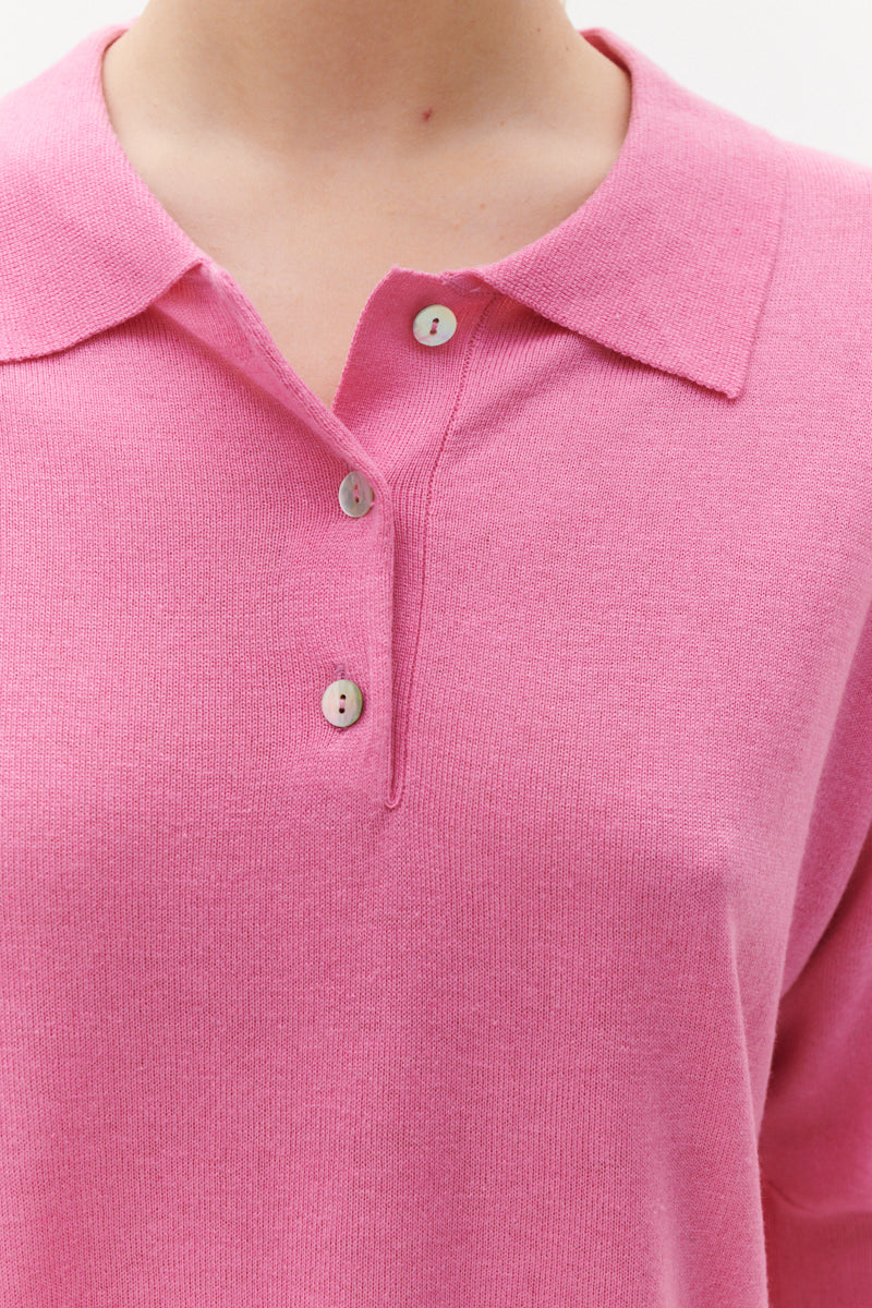 Beta Studios Maja Polo Silk/CashmereTops Begonia Pink
