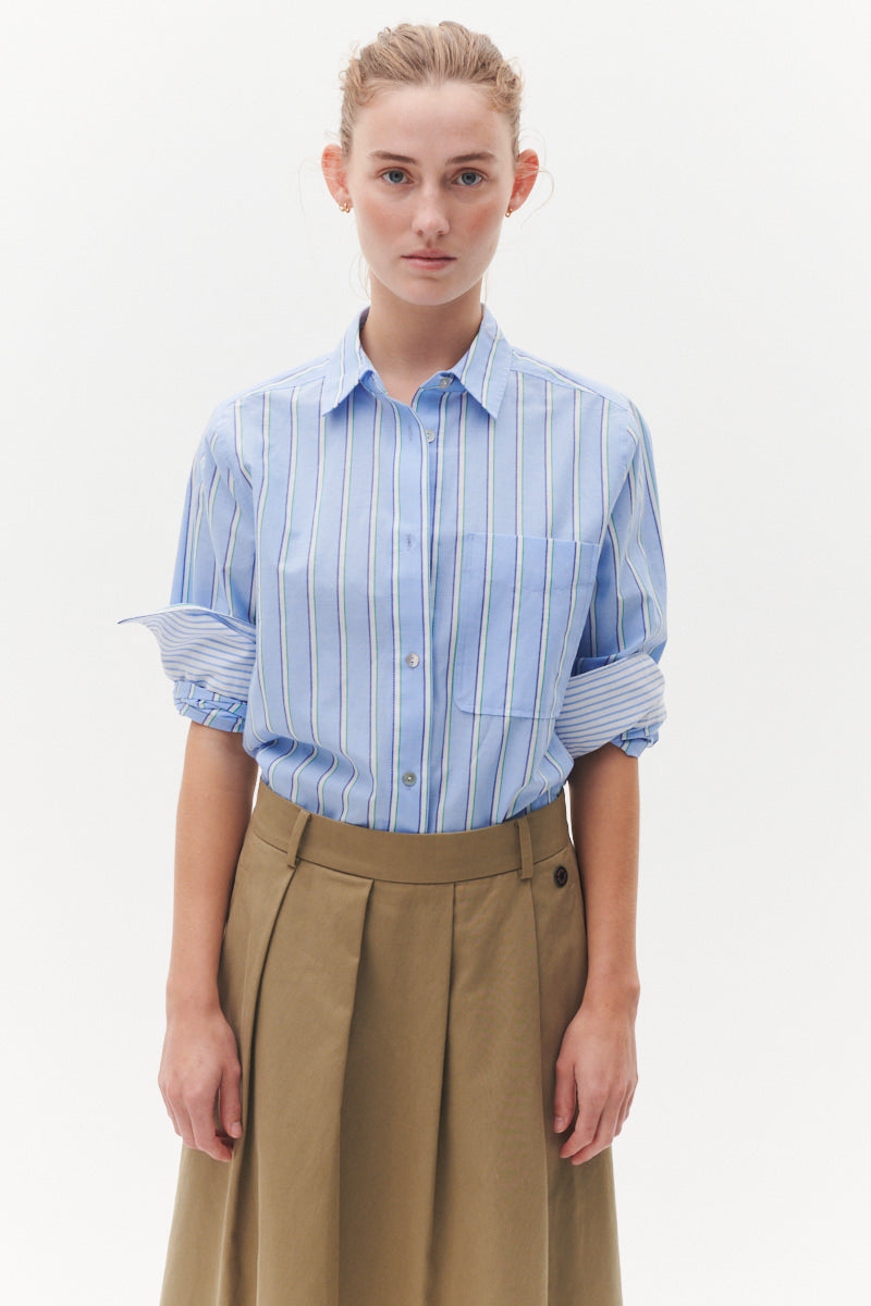 Beta Studios Malika Striped Shirt Shirt Blue Stripe