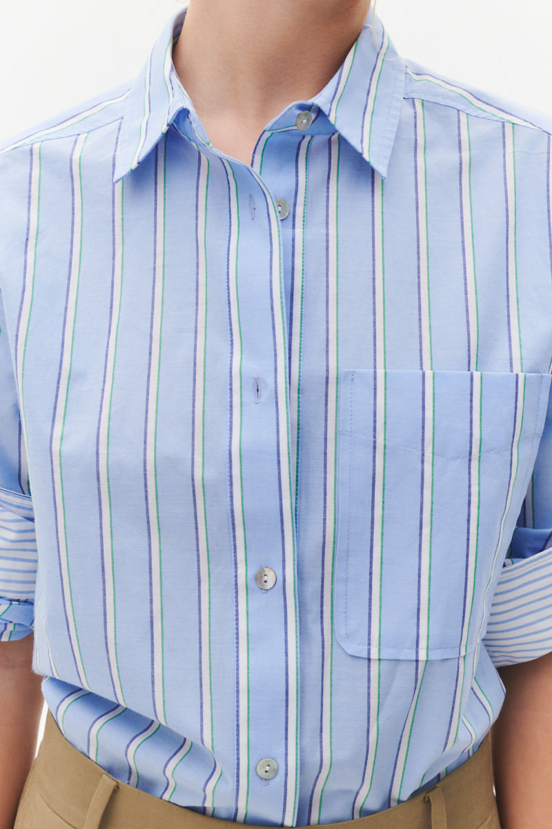 Beta Studios Malika Striped Shirt Shirt Blue Stripe