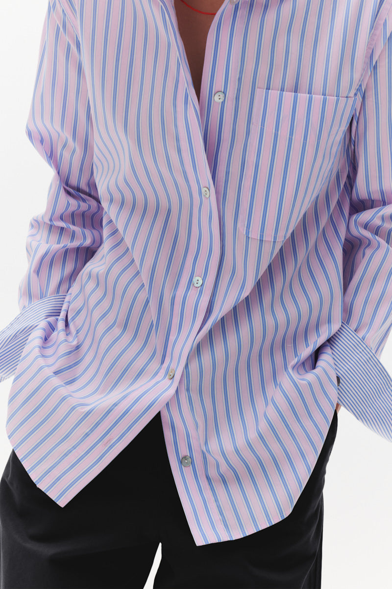 Beta Studios Malika Striped Shirt Shirt Pink Stripe