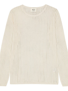 Manon Long Sleeve Pointelle - Egret White