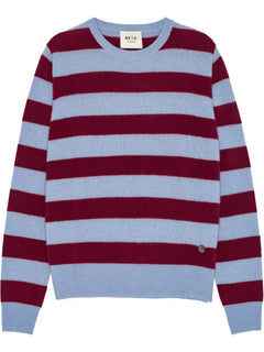 Margot Stripe O-Neck - Cerulean Blue/Pomegranate
