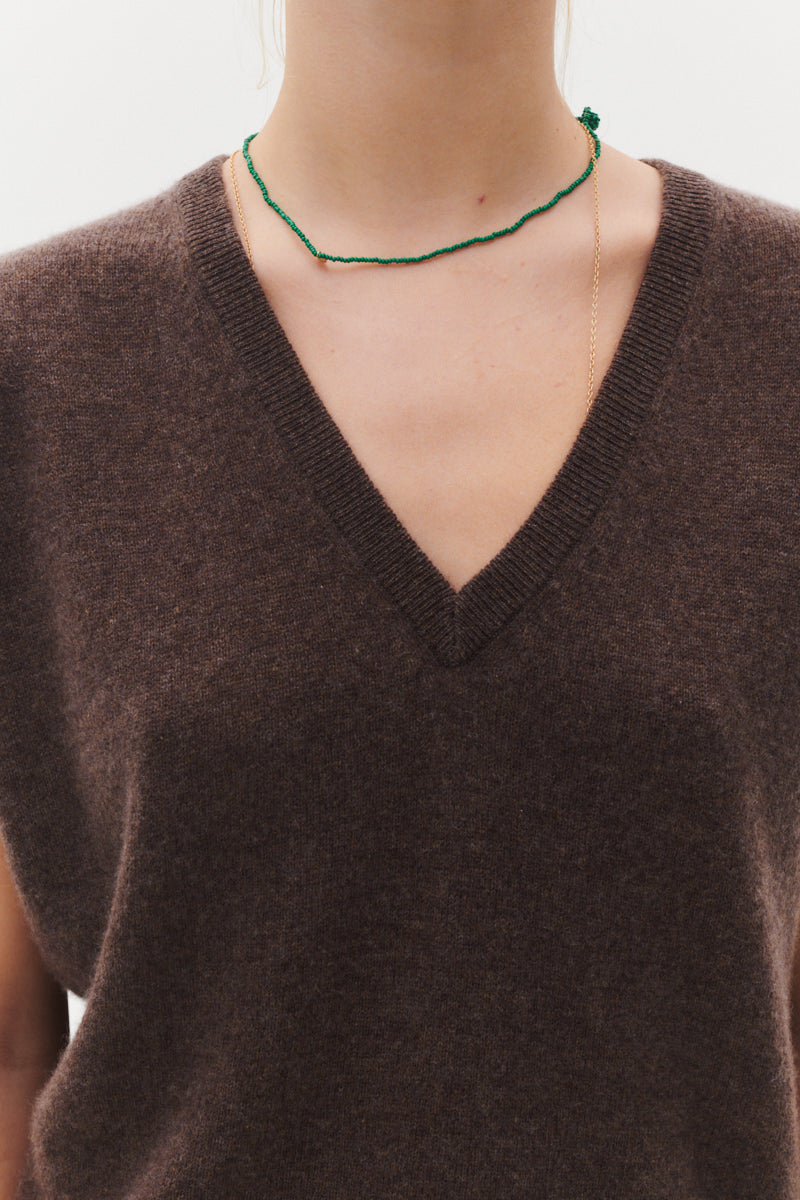 Beta Studios Martha Vest Cashmere Tops Walnut