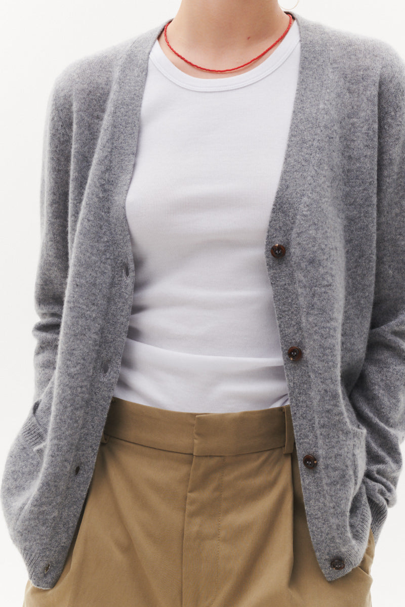 Beta Studios Maxime Cardigan Cashmere Tops Grey Melange