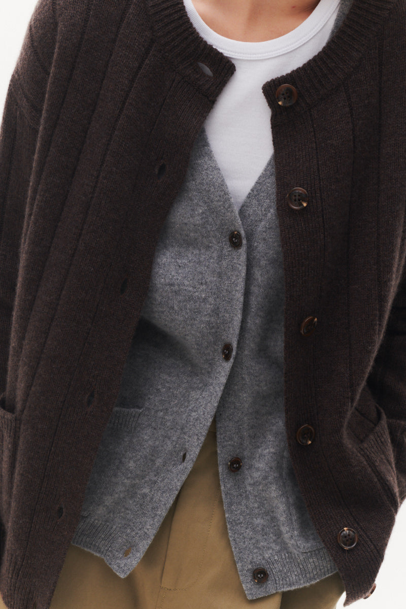 Beta Studios Monalisa Cardigan Uld/Cashmere Tops Walnut