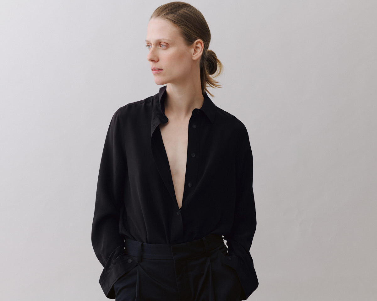 Beta Studios Morgan Silk Shirt Shirt Black