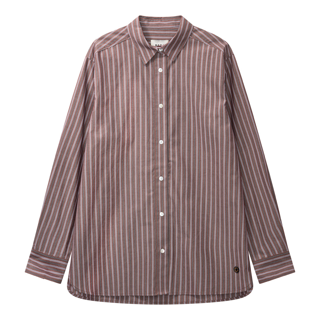 Beta Studios Nanaki Striped Shirt Shirt Mahogany