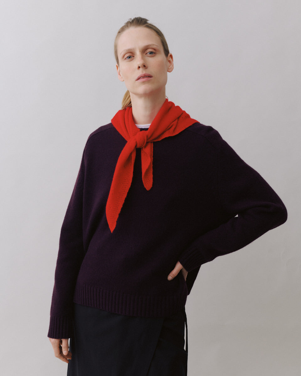 Beta Studios Nikita O-Neck Uld/Cashmere Tops Dark Fig