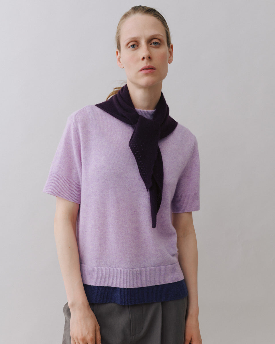 Beta Studios Ninna Short Sleeve Cashmere Tops Sweet Lavender