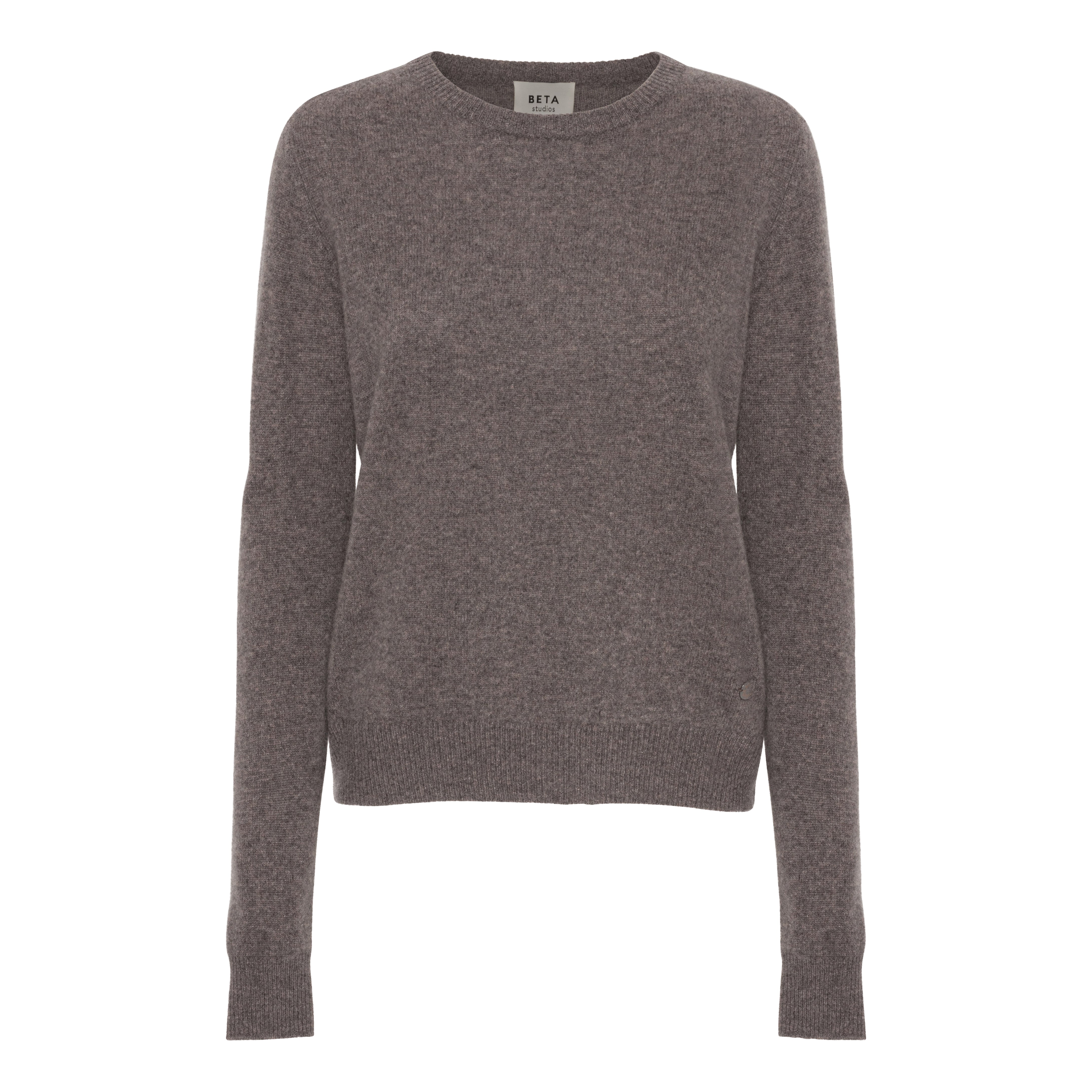 Beta Studios Abbie O-neck Basic Cashmere Tops Mole
